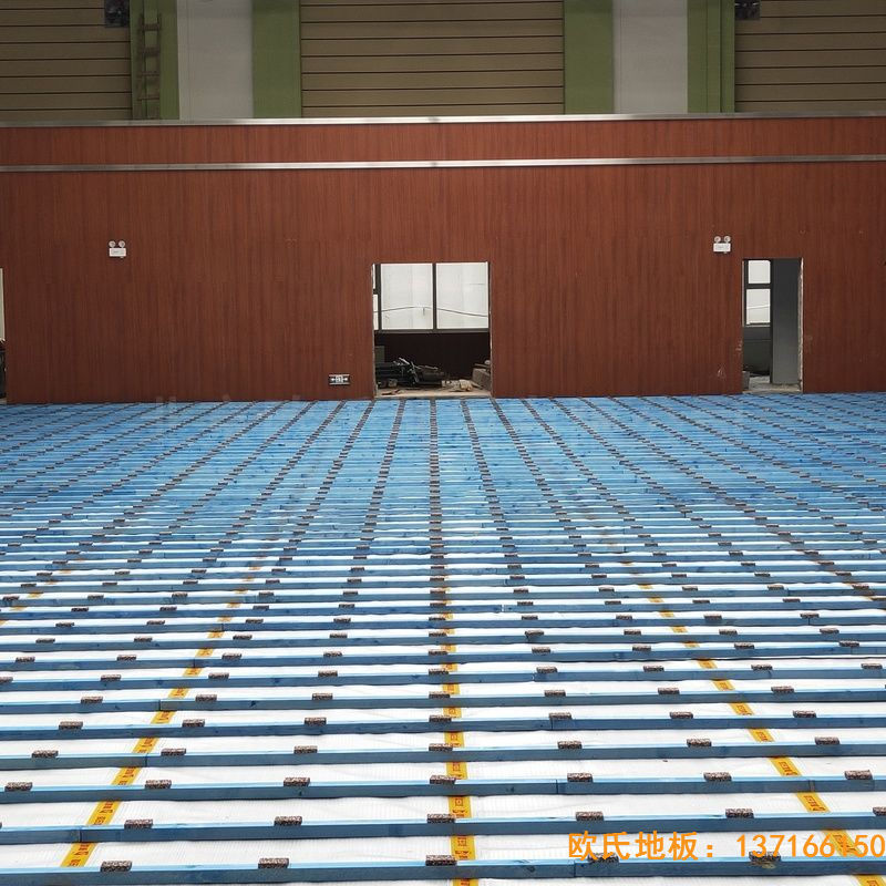 山西晉中榆次王湖小學(xué)體育木地板安裝案例