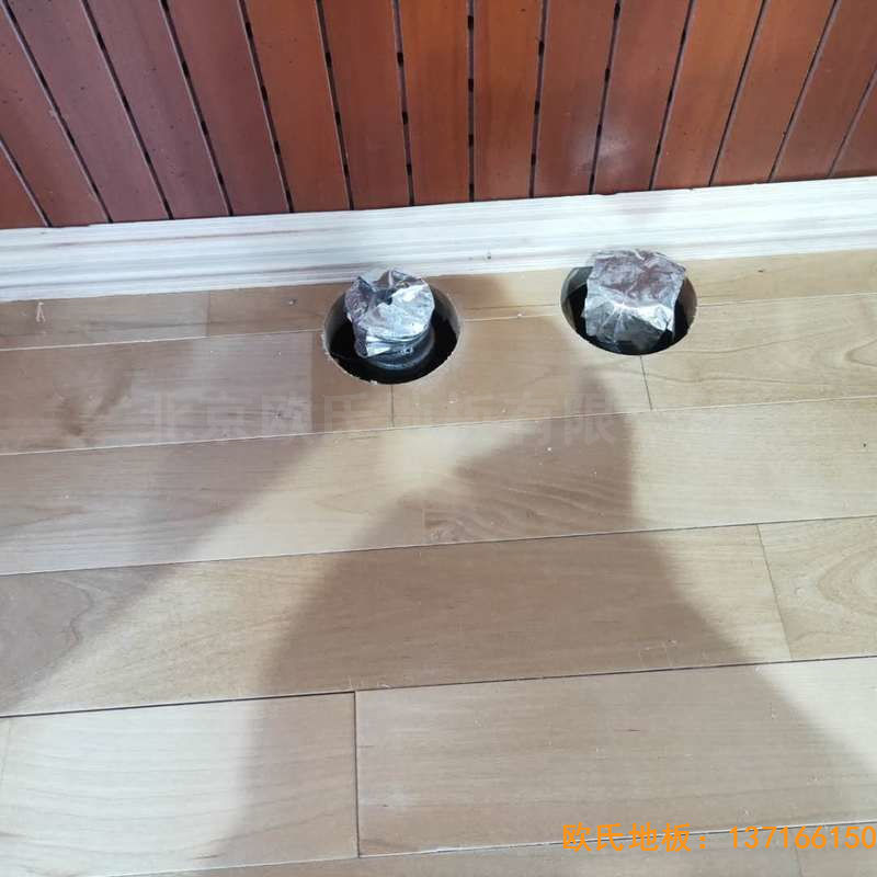 山西晉中榆次王湖小學(xué)體育木地板安裝案例