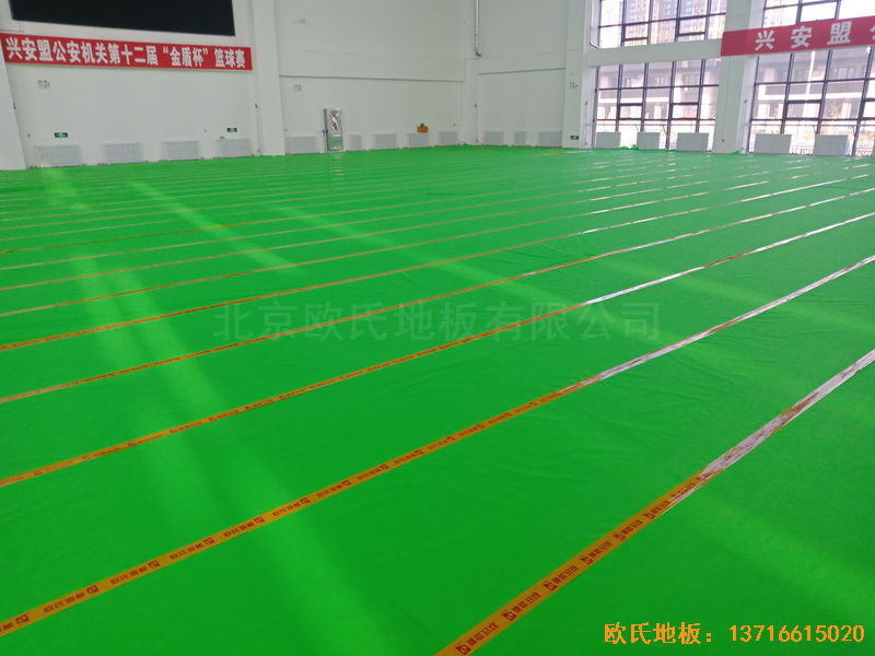 烏蘭浩特興安盟公安局運(yùn)動地板施工案例