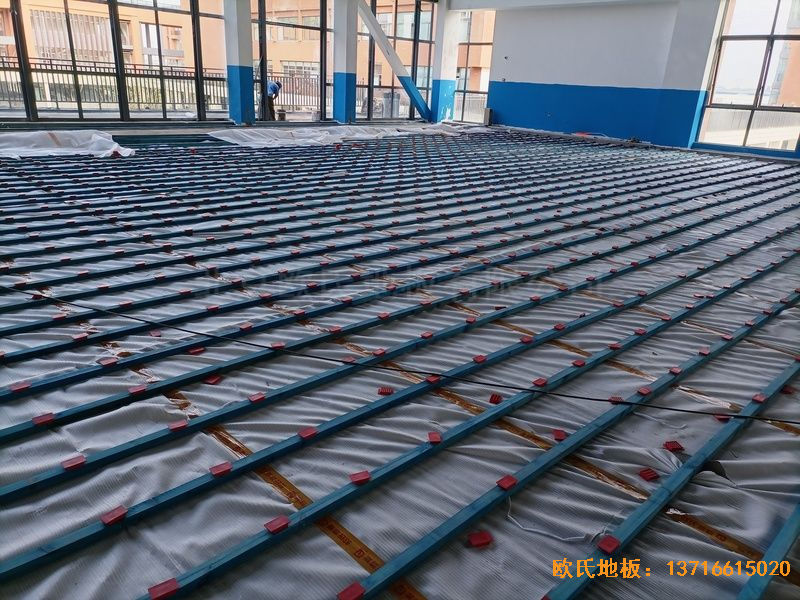 江蘇宿遷富民路學(xué)校體育木地板鋪設(shè)案例