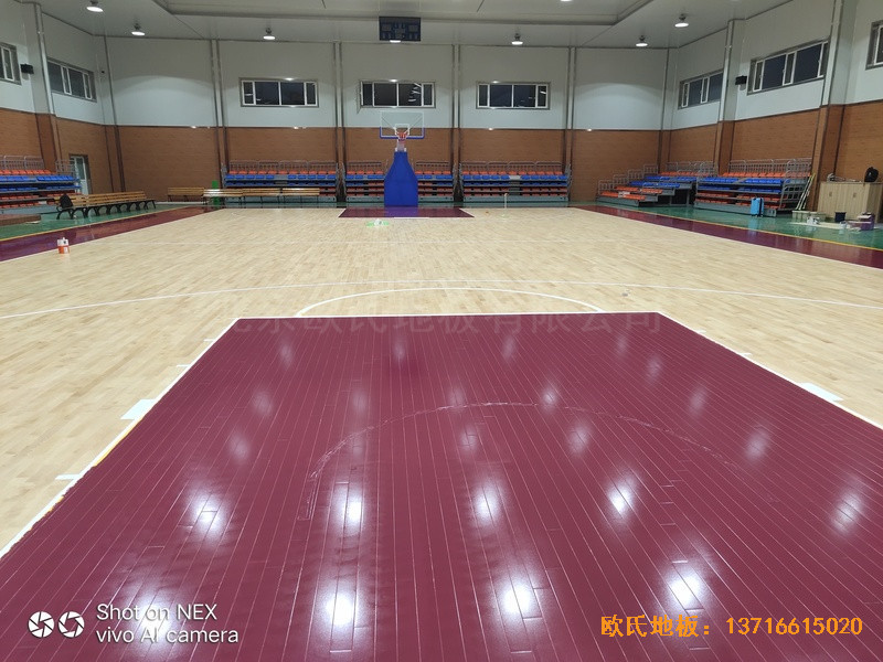 山西陽泉盂縣明鑫加油站籃球館運(yùn)動地板鋪裝案例1