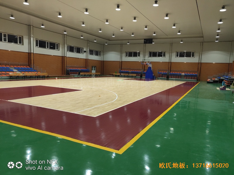 山西陽泉盂縣明鑫加油站籃球館運(yùn)動地板鋪裝案例4