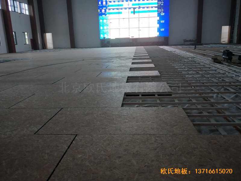 德清求是高中籃球館體育地板鋪裝案例2
