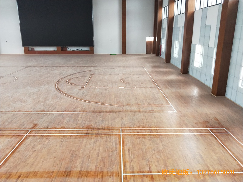 德清求是高中籃球館體育地板鋪裝案例4