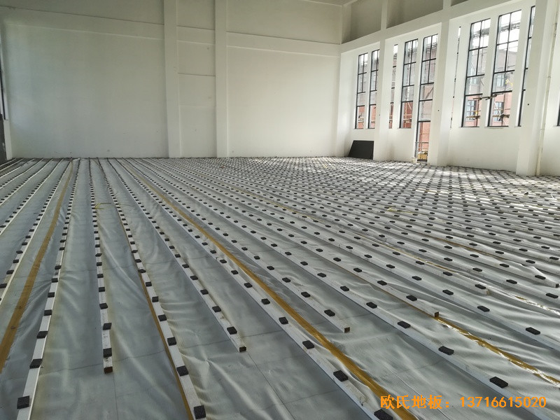 浙江臺州溫嶺消防大隊籃球館運動地板鋪設(shè)案例1