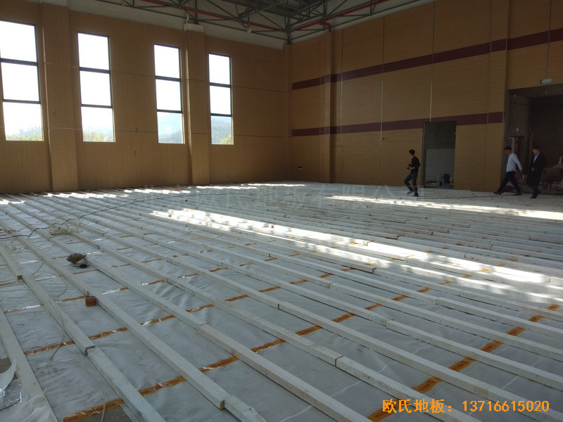 浙江德清縣三合體藝館運(yùn)動(dòng)木地板安裝案例1