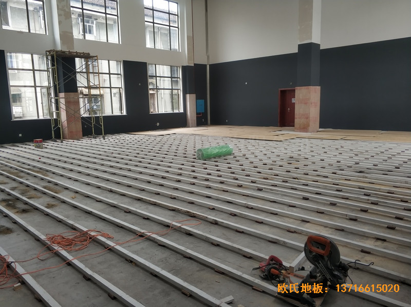 湖南常德人民銀行運動館體育木地板安裝案例3