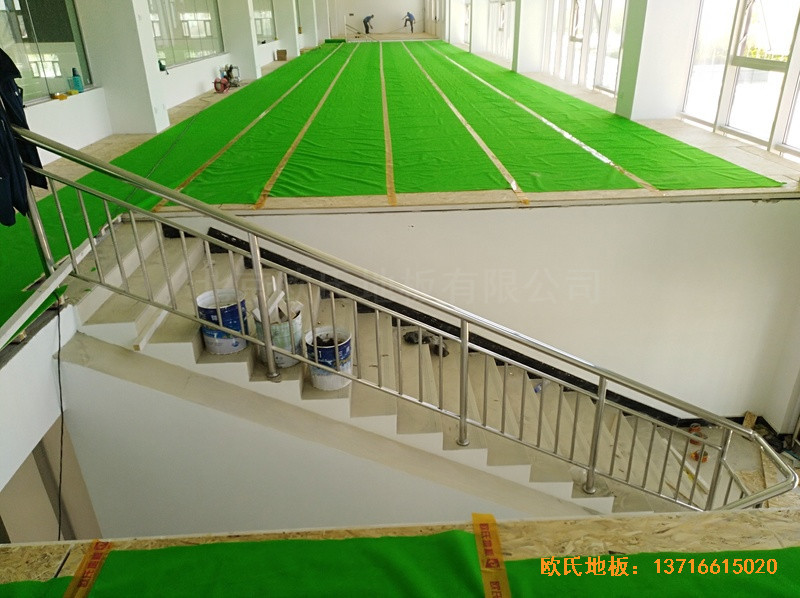 甘肅酒泉運動場所體育木地板施工案例2