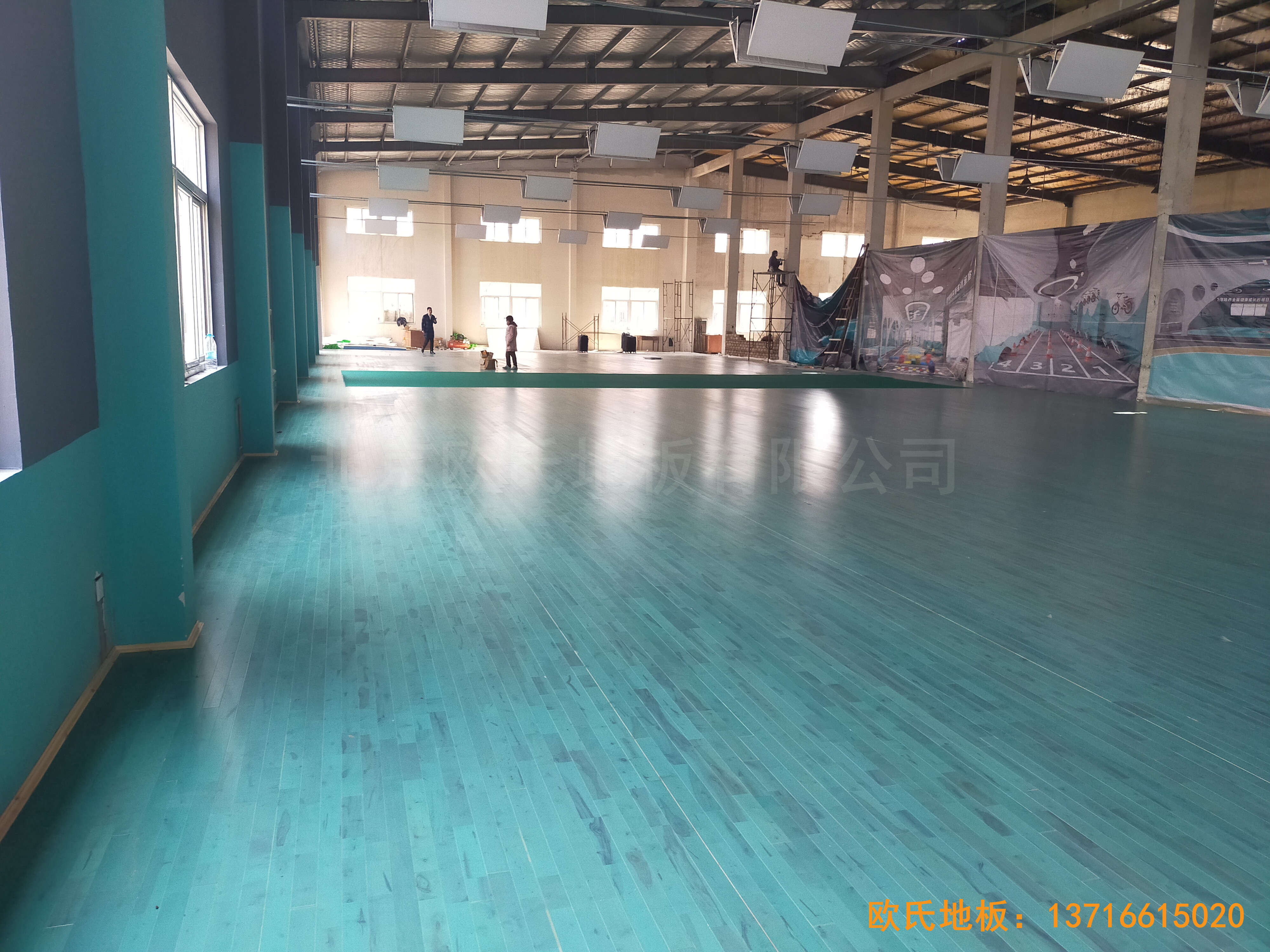 紹興柯橋群賢198文創(chuàng)園體育木地板鋪裝案例0