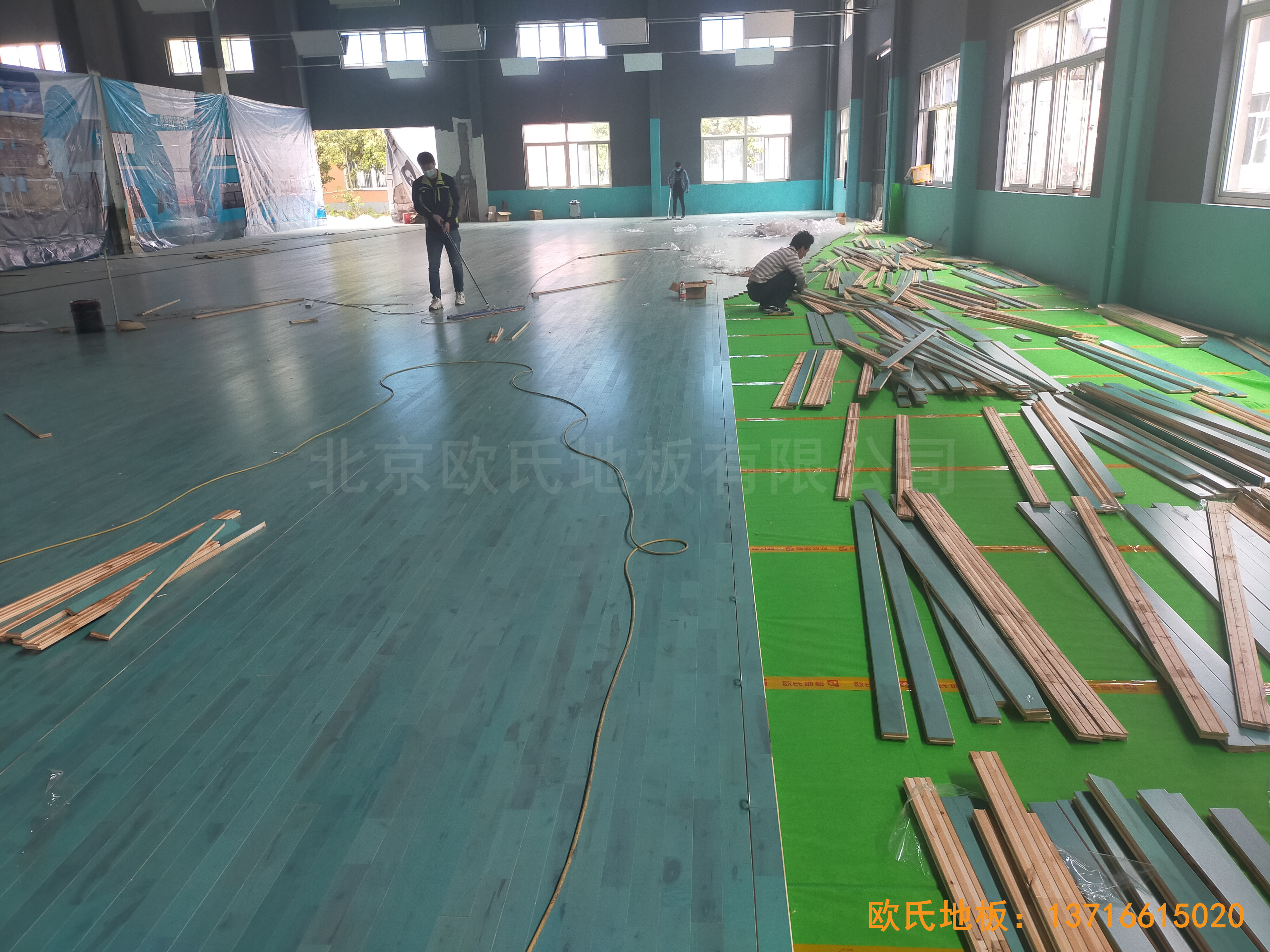 紹興柯橋群賢198文創(chuàng)園體育木地板鋪裝案例3