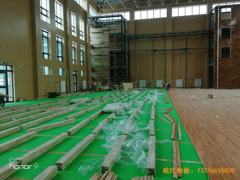 青海西寧大通消防大隊(duì)籃球館體育地板鋪裝案例1