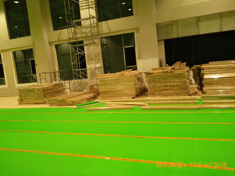 內蒙古通遼富力城籃球館體育地板鋪裝案例1