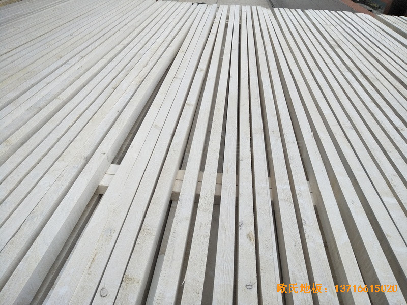 上海松江區(qū)佘北學(xué)校運動館運動木地板安裝案例1