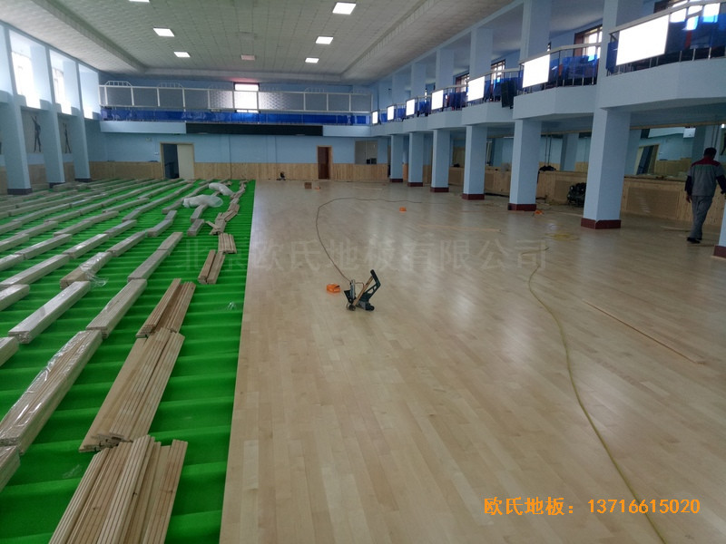 圖們鐵路運(yùn)動館運(yùn)動地板施工案例3