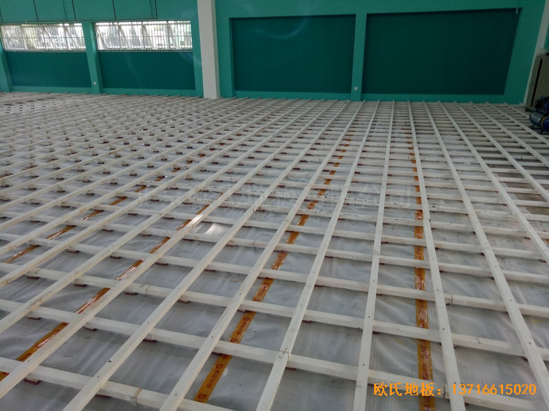 寧波至城學?；@球館運動地板安裝案例1